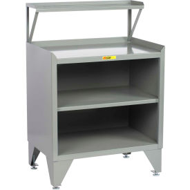 Little Giant RS3-2436-LL Little Giant Shop Desk w/ Center Shelf & Riser, 36"W x 24"D, Gray image.