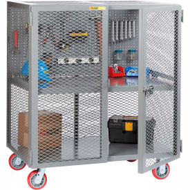 Little Giant® Mobile Tool Security Cabinet w/Pegboard Panel & 1 Center Shelf 48"L x 24"W Shelf 