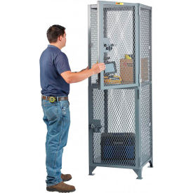 Little Giant SL1-2D-2424 Little Giant® Welded All-Compact Storage Locker, 25"W x 27"D x 78"H, Gray, Assembled image.