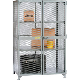 Little Giant® Welded Vented Storage Locker w/ 3 Center Shelves 61"Wx33"Dx78"H Gray Assembled 