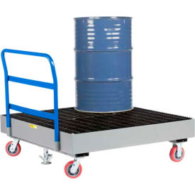 Little Giant SSB-5151-6PY-FL Little Giant® 4 Drum Spill Containment Cart with Floor Lock SSB-5151-6PY-FL image.