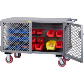Little Giant ST-2448-6PY-LP Little Giant 2-Sided Mobile Maintenance Cart ST-2448-6PY-LP - Louvered Panel, 3600 Lbs. Capacity image.