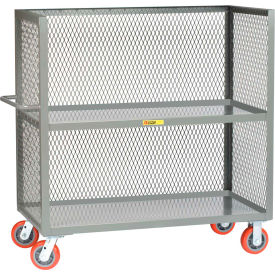 Little Giant T2L-2460-6PY Little Giant® 3 Sided Mesh Bulk Truck, 2 Shelves, 3600 lb. Capacity, 65-1/2"L x 24"W x 57"H image.