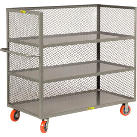 Little Giant T3L-2460-6PY Little Giant® 3 Sided Mesh Bulk Truck, 3 Shelves, 3600 lb. Capacity, 65-1/2"L x 24"W x 57"H image.