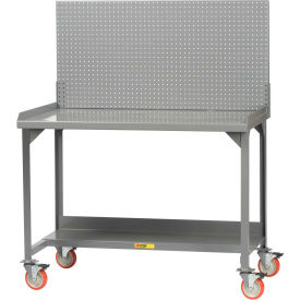 Little Giant WM-2872-PB Little Giant® Welded Mobile Workbench, 72 x 28", Pegboard Panel & Backstops image.