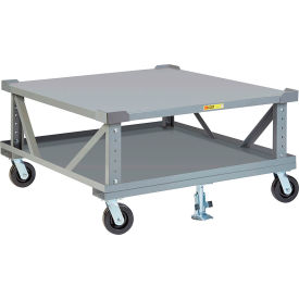 Little Giant 2PDSE426PH2FLLR Little Giant® Adj. Height Pallet Stand 2PDSE426PH2FLLR - 42 x 48 Solid Deck & Load Retainers image.