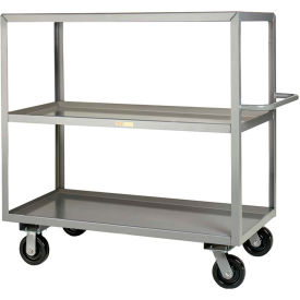 Little Giant 3ML-2436-6PH Little Giant® Shelf Truck w/3 Lip Shelves, 3600 lb. Capacity, 36"L x 24"W Shelving, Gray image.