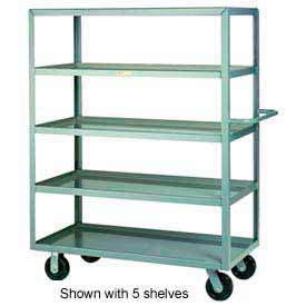 Little Giant 3ML-3048-6PH Little Giant® Shelf Truck w/3 Lip Shelves, 3600 lb. Capacity, 48"L x 30"W x 45"H, Gray image.