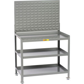 Little Giant® Workbench 36 x 24"" Louvered Panel & 3 Shelves Steel Square Edge