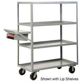 Little Giant 4M-2448-6PH-WSP Little Giant® Shelf Truck w/4 Shelves & Writing Pocket, 3600 lb. Cap, 48"L x 24"W x 63"H, Gray image.