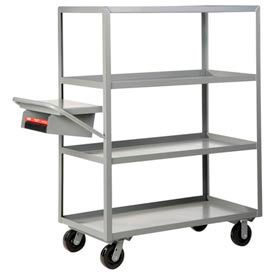 Little Giant 4ML-2448-6PH-WSP Little Giant® Shelf Truck w/4 Shelves & Writing Pocket, 3600 lb. Cap, 48"L x 24"W x 16-1/2"H, image.