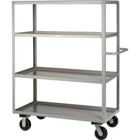 Little Giant 4ML-3060-6PH Little Giant® Shelf Truck w/4 Lip Shelves, 3600 lb. Capacity, 60"L x 30"W Shelving, Gray image.