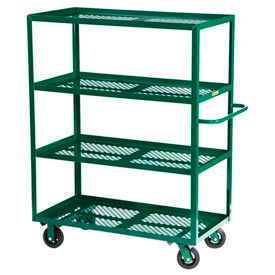 Little Giant 4MLP-2448-6MR-G Little Giant® Nursery Cart w/4 Shelves, 2000 lb. Capacity, 48"L x 24"W x 63"H, Green image.