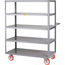 Little Giant 5M-1832-5PY Little Giant® Service Cart w/5 Shelves, 1200 lb. Capacity, 37-1/2"L x 18"W x 61-1/2"H, Gray image.