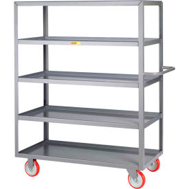 Little Giant 5ML-1832-5PY Little Giant® Service Cart w/5 Shelves,1200 lb. Capacity, 37-1/2"L x 18"W x 62"H, Gray image.