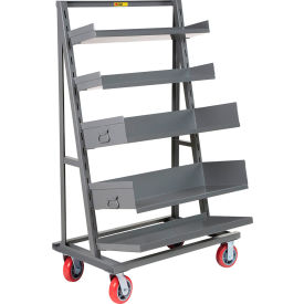 Little Giant AFS-2440-6PY Little Giant® Adjustable Tray "A" Frame Shelf Truck, 3600 lb. Capacity, 40"L x 24"W, Gray image.