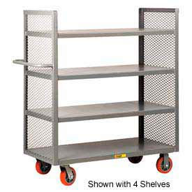 Little Giant DET2-2460-6PY Little Giant® 2 Sided Shelf Truck w/2 Shelves, 3600 lb. Capacity, 60"L x 24"W x 57"H, Gray image.