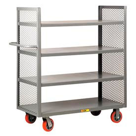 Little Giant DET4-3060-6PY Little Giant® 2 Sided Shelf Truck w/4 Shelves, 3600 lb. Capacity, 60"L x 30"W x 57"H, Gray image.