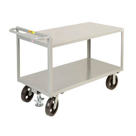 Little Giant G-2448-8MRFL Little Giant® Merchandise Cart w/Flush Shelves & Floor Lock, 2000 lb. Cap, 48"L x 24"W x 36"H image.