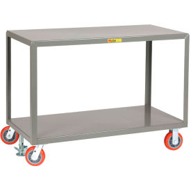 Little Giant IP2448-2R-6PYFL Little Giant® Welded Steel Mobile Work Table, 48 x 24", 2 Shelves & Floor Lock image.