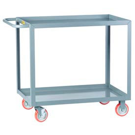 Little Giant LGL-3060-BRK Little Giant® Welded Service Cart w/2 Lip Shelves, 1200 lb. Capacity, 60"L x 30"W x 35"H, Gray image.