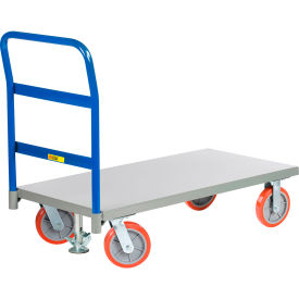 Little Giant® Heavy Duty Platform Truck w/Floor Lock 8" Poly Wheels 3600 lb. Cap60"x24" Deck 