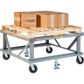 Little Giant® Adjustable Height Mobile Pallet Stand 42" x 48" Open Deck & Load Retainers 