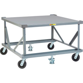 Little Giant® Fixed Height Mobile Pallet Stand 48" x 48" Solid Deck & Load Retainers 