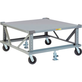 Little Giant PDSE42-6PH2FLLR Little Giant® Adj. Height Pallet Stand PDSE42-6PH2FLLR - 42 x 48 Solid Deck & Load Retainers image.