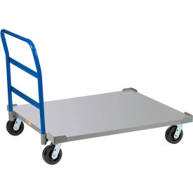 Little Giant PDSH-4848-6PHLR Little Giant® Pallet Dolly with Handle PDSH-4848-6PHLR - 48 x 48 Solid Deck & Load Retainers image.