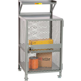 Little Giant® Stationary Enclosed Shop Desk with Locking Door & Drawer 24"W x 22"D Gray 
