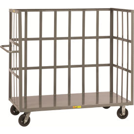 Little Giant S1-3060-6MR Little Giant® 3-Sided Bulk Truck w/ Slat Type Sides, 3600 lb. Cap, 65-1/2"L x 30"W x 57"H, Gray image.