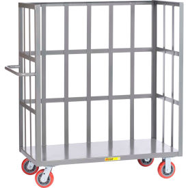 Little Giant S1-3060-6PY Little Giant® 3 Sided Bulk Truck w/Slat Sides, 3600 lb. Capacity, 60"L x 30"W x 57"H, Gray image.