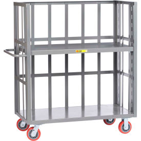 Little Giant S2-A-2448-6PY Little Giant® 3 Sided Truck w/Adjustable Shelf, 3600 lb. Capacity, 48"L x 24"W x 57"H, Gray image.