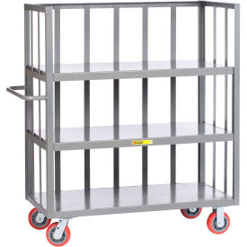 Little Giant S3-2448-6PY Little Giant® 3 Sided Truck w/3 Shelves, 3600 lb. Capacity, 48"L x 24"W x 57"H, Gray image.