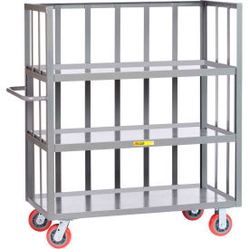 Little Giant S3L-3060-6PY Little Giant® 3 Sided Bulk Truck w/3 Shelves, 3600 lb. Cap, 65-1/2"L x 30"W x 58-1/2"H, Gray image.