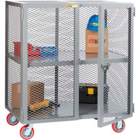 Little Giant® Storage Locker w/1 Center Shelf & Poly Wheels 2000 lb. Cap 60"Lx30"Wx56"H Gray 