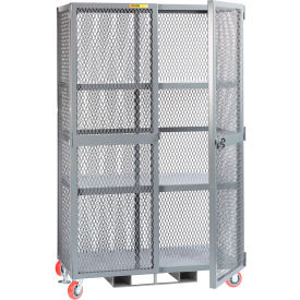 Little Giant® Forkliftable Locker w/ 2 Center Shelves 2000 lb. Cap. 49"L x 33"W x 81"H Gray 