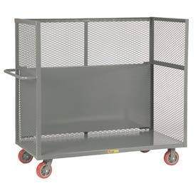 Little Giant T1-3060-6PY-DS Little Giant® Drop Shelf Truck w/Mesh Sides, 3600 lb. Capacity, 60"L x 30"W x 57"H, Gray image.