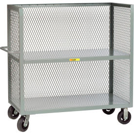 Little Giant T2-2460-6MR Little Giant® 3-Sided Shelf Truck w/ 2 Shelves, 3600 lb. Cap., 65-1/2"L x 24"W x 57"H, Gray image.