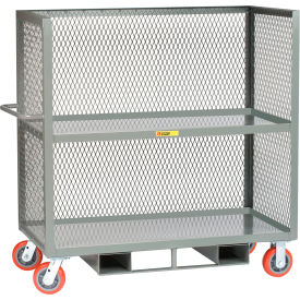 Little Giant T2L-2448-6PY-FP Little Giant® Forkliftable Truck w/ 2 Shelves, 3600 lb. Cap., 53-1/2"L x 24"W x 58-1/2"H, Gray image.