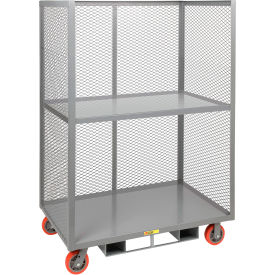 Little Giant T2L2448-6PYFP60 Little Giant® Forkliftable Truck w/ 2 Shelves, 3600 lb. Cap., 53-1/2"L x 24"W x 70-1/2"H, Gray image.