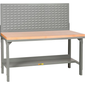 Little Giant HD Welded Workbench 48 x 24"" Adj. Height Louvered Panel Butcher Block Square Edge