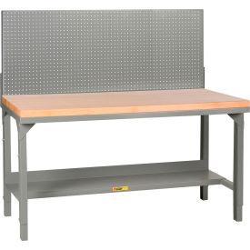 Little Giant HD Welded Workbench 48 x 24"" Adj. Height Pegboard Panel Butcher Block Square Edge