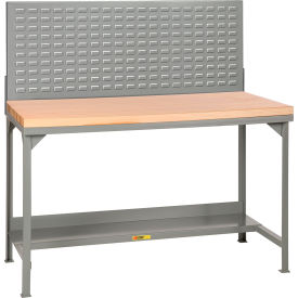 Little Giant® Heavy Duty Welded Workbench 48 x 30"" Louvered Panel Butcher Block Square Edge