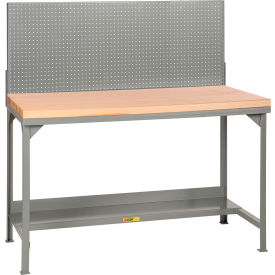 Little Giant® Heavy Duty Welded Workbench 48 x 30"" Pegboard Panel Butcher Block Square Edge