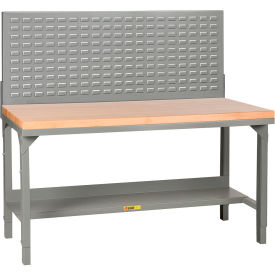 Little Giant HD Welded Workbench 48 x 30"" Adj. Height Louvered Panel Butcher Block Square Edge