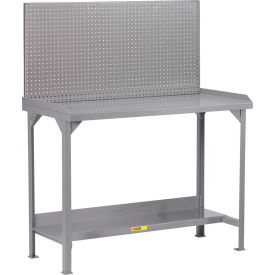 Little Giant® Heavy Duty Welded Workbench 48 x 24"" Pegboard Panel Steel Square Edge