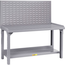 Little Giant® HD Welded Workbench 48 x 24"" Adj. Height Louvered Panel Steel Square Edge