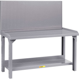 Little Giant® HD Welded Workbench 48 x 24"" Adj. Height Pegboard Panel Steel Square Edge